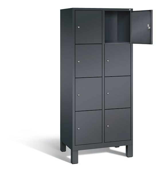 C+P lockerkast Evolo, H1850xW810xD500mm, kleur: zwart-grijs, 48010-224 S10020