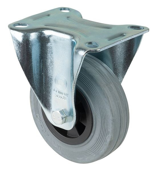 BS-rollen transportrol, vaste rol, wielbreedte 30 mm, wiel-Ø 100 mm, draagvermogen 70 kg, kunststof, rollager, plaat, VE 4 stuks, L410.B46.100