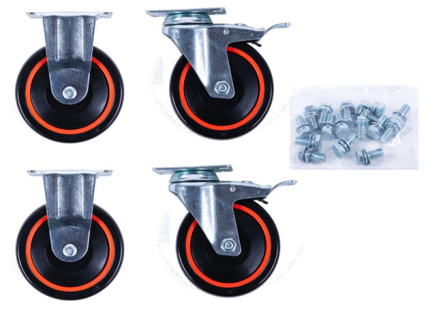 KS Tools rollenset 2 x zwenkrol + 2 x looprol, 826.0007-R014P