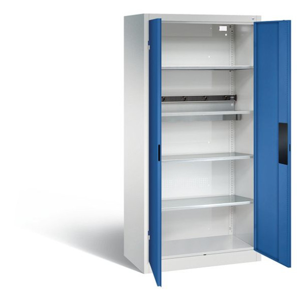 C+P acculaadkast serie 89, H1950xW930xD500mm, kleur: lichtgrijs / gentiaanblauw, verzonken handgreep, 8921-05E1 S10004