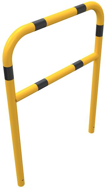 Schake buisbeugel van geel/zwarte stalen buis met dwarsbalk voor inzetting in beton, totale breedte: 1000 mm, totale hoogte: 1400 mm, 465_32BG