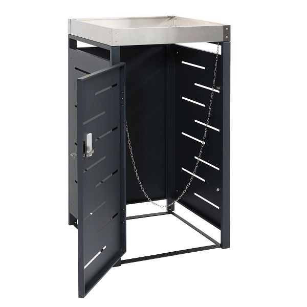 Mendler 1-rolbak bekleding HWC-H40b, rolcontainer, plantenbak rvs-metaal combo 24kg 101x51x59 uitbreidbaar, 99042