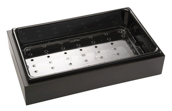 APS IJsboxenset 3-delige FRAMES, 53 x 32,5 x hoogte: 12,5 cm, massief beuken, kleur wenge, GN 1/1 basiselement, polystyreen bak, 14970