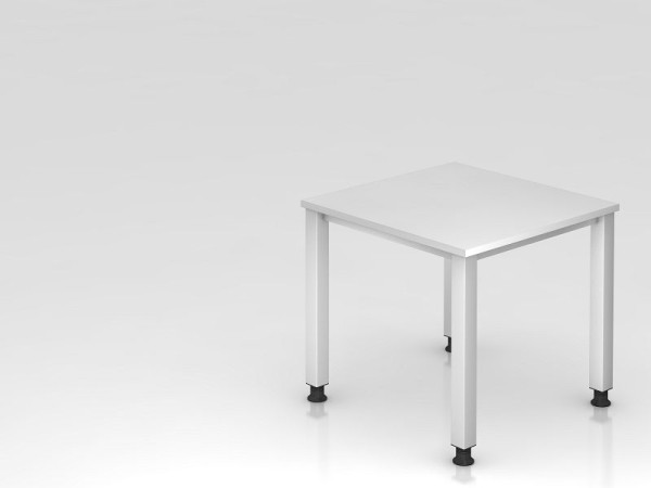 Hammerbacher bureau 4-poots vierkant 80x80cm wit, rechthoekige vorm, VQS08/W/S