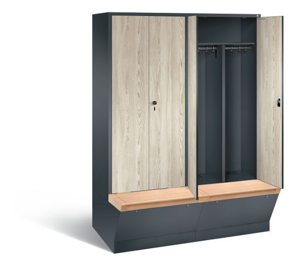 C+P zwart wit kastje Evolo, H2090xW1590xD815mm, kleur: antracietgrijs / decor Sen ash, 48056-42 S10168