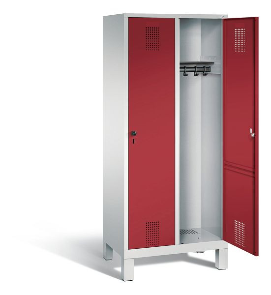 C+P Evolo garderobe, H1850xW810xD500mm, kleur: lichtgrijs/robijnrood, 48010-22 S10008