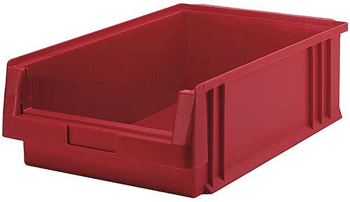 Bedrunka + Hirth kunststof opbergboxen, rood, afmetingen in mm (BxDxH): 230 x 150 x 125, 25 stuks, 017500221