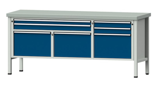 ANKE werkbanken kistwerkbank, model 281 V, 2000 x 700 x 900 mm, RAL 7035/5010, ZBP 50 mm, 304.531