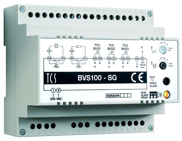 TCS voeding en besturingseenheid voor systemen met 3 draden, DIN-rail 6 HP, BVS100-SG