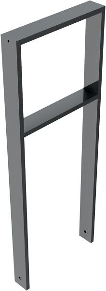 Schake armleuning van staalbuis, rechthoekige buis, 80 x 20 mm, met dwarsbalk, totale breedte: 450 mm, thermisch verzinkt en gecoat DB 703, 459_045B
