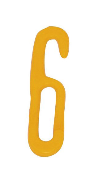 Schake-barrièrekettingen en kettingschakels van kunststof, haakschakel, 6 mm dik, geel, 430_08G