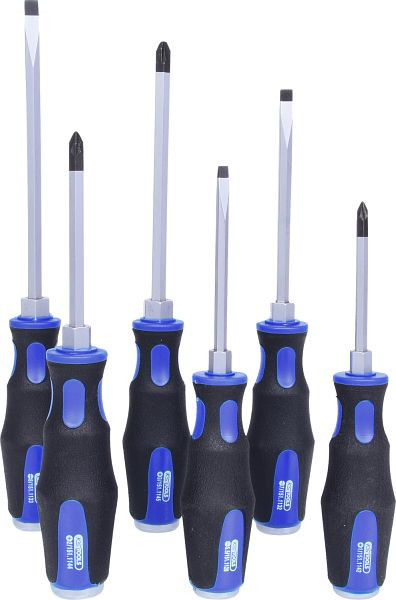 KS Tools ERGOTORQUEmax slagkapschroevendraaierset, 6-delig gleuf, PZ, 151.1165
