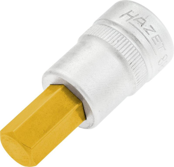 Hazet schroevendraaierdop, hol vierkant 10 mm, binnenzeskant profiel, 10 mm, extra kort met karteling, 8801K-10
