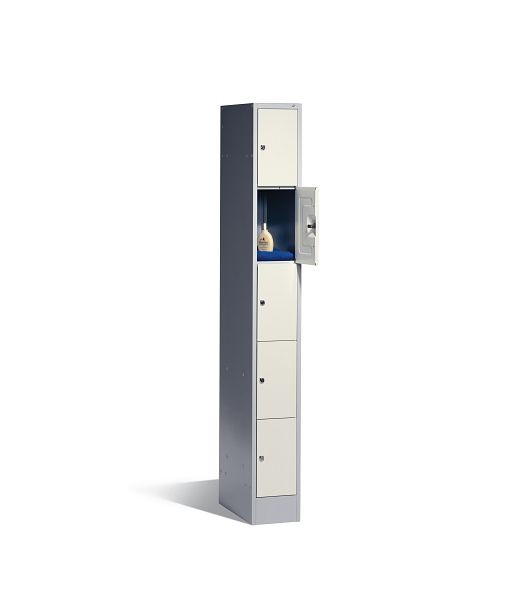 C+P lockerkast serie 8070, H1950xB240xD480mm, kleur: lichtgrijs / parelwit, 80700-10 S10040