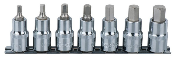 KS Tools 1/2" CHROMEplus bitdoppenset, binnenzeskant, 7-delig 5-14 mm, kort, 918.1335