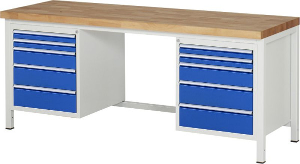 RAU werkbank serie 8000 - model 8184, B2000 x D700 x H840-1040 mm, systeemonderstel B1995 x D650 x H800-1000 mm, 03-8184A1-207B4H.11