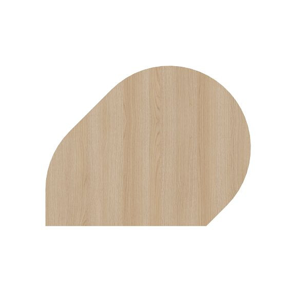 Hammerbacher aanbouwtafel LA81, 80 x 103 cm, blad: eikenhout, 25 mm dik, aanbouwtafel met onderstel in wit, werkhoogte 68,5-81 cm, VLA81/E/W