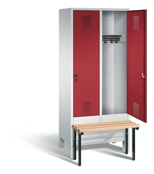 C+P Evolo kleerkast, H1850xW810xD815mm, kleur: lichtgrijs/robijnrood, 48030-22 S10031