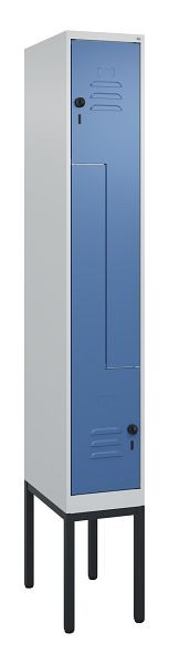 C+P Z-Spind Classic PLUS, Gestell, 2 Abteile, 2120x300x500mm, 7035/5023, Drehriegel, 0800337-102 S10005