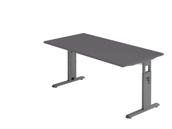 Hammerbacher bureau C-poot 160x80cm grafiet/grafiet, VOS16/G/G