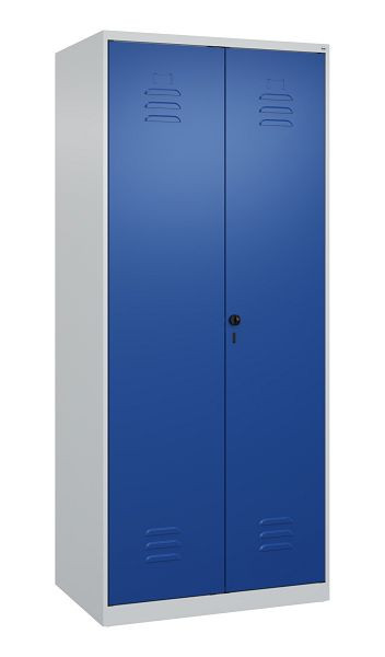C+P Umkleidespind Classic PLUS, Doppel-Spind, 2 Abteile, 1850x800x500mm, 7035/5010, Drehriegel, 080002-22P S10004