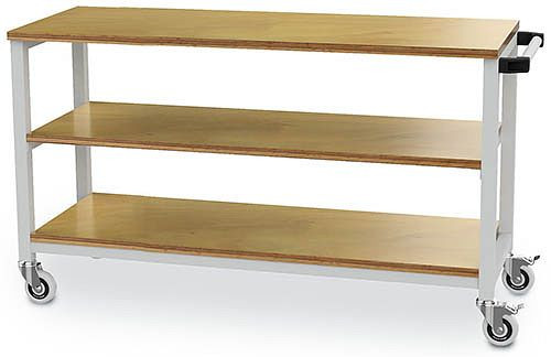 Bedrunka + Hirth verrijdbare werktafel, afmetingen in mm (BxDxH): 1500 x 540 x 880, 1 x legplank, 04.515.20
