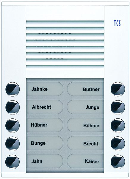 TCS audio voordeurstation serie PES 10 beldrukkers (rechts/links uitgelijnd), AP wit, PES10-WS/04