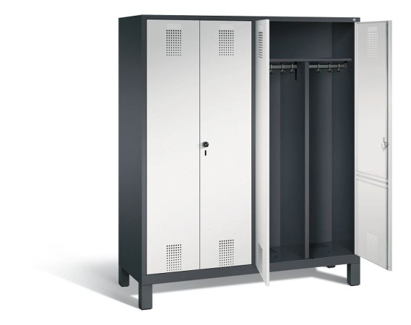 C+P zwart wit kastje Evolo, H1850xW1590xD500mm, kleur: zwartgrijs/lichtgrijs, 48012-42 S10043