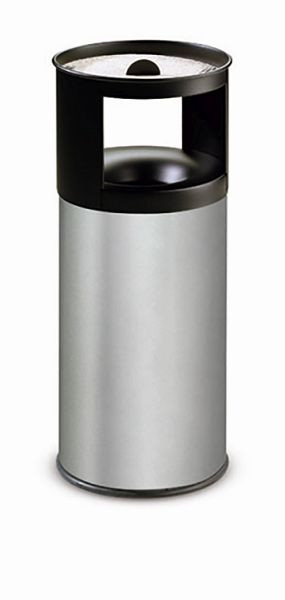 Afval-asbakcombinatie FLORENZ roestvrij staal, H 800 x B 310 x D 310 mm, 390142