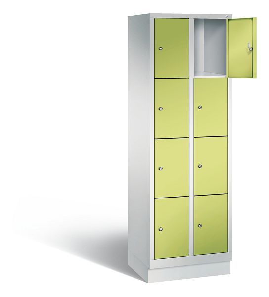 C+P lockerkast Evolo, H1800xB610xD500mm, kleur: lichtgrijs / virid groen, 48020-204 S10099