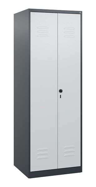C+P Umkleidespind Classic PLUS SW, 2 Abteile, 1700x600x500mm, 7016/7035, Drehriegel, 0800027-20 S10011