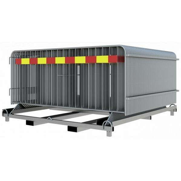 Schakebarrière SET bestaande uit: 50x slagboomrooster 2,50 mx 1,10 m, met touchbar, rood/geel, RA1/A, 1x stapelpallet, 419_010ESK-SET50