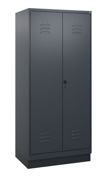 C+P Umkleidespind Classic PLUS, Doppel-Spind, Sockel, 2 Abteile, 1800x800x500mm, 7016/7016, Drehriegel, 0800227-22P S10012