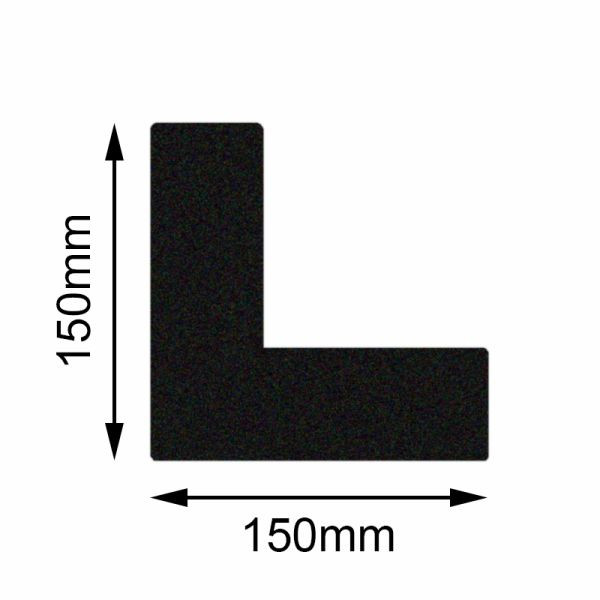 Mehlhose vloermarkering Safety zwart hoek 150x150mm, VE: 10 stuks, KSSW1V10