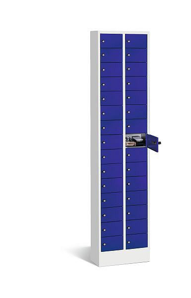 C+P kleine locker Intro, H1950xW460xD200mm, kleur: lichtgrijs / gentiaanblauw, 80700-201 S10003