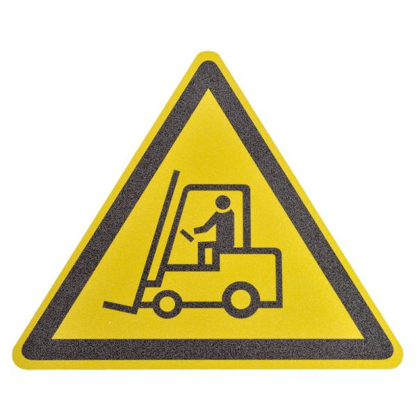 m2 antislipbekleding Vloermarkering symbool "Let op vorkheftruck" driehoek zijlengte 600mm, MBMD001600