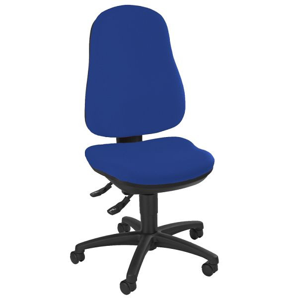 Lüllmann bureaudraaistoel, gestoffeerd, kunststof onderstel, blauw, 210171