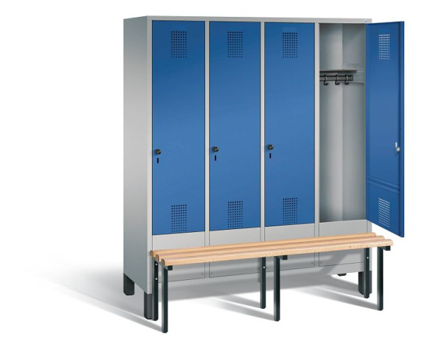 C+P Evolo garderobe, H1850xW1590xD815mm, kleur: wit aluminium / gentiaanblauw, 48030-42 S10118