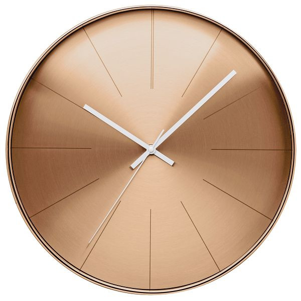 Technoline quartz wandklok brons, aluminium design, afmetingen: Ø390 mm, WT 2410 brons