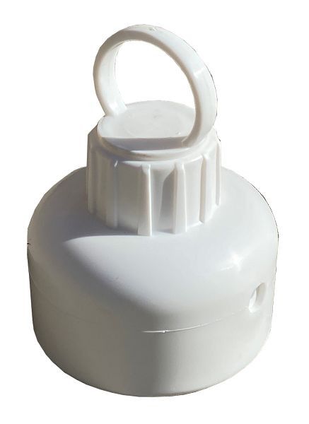 Schake-adapter met schroefoog voor plaatsing op flexipalen en het passeren van een afzetketting, wit, 41222KW