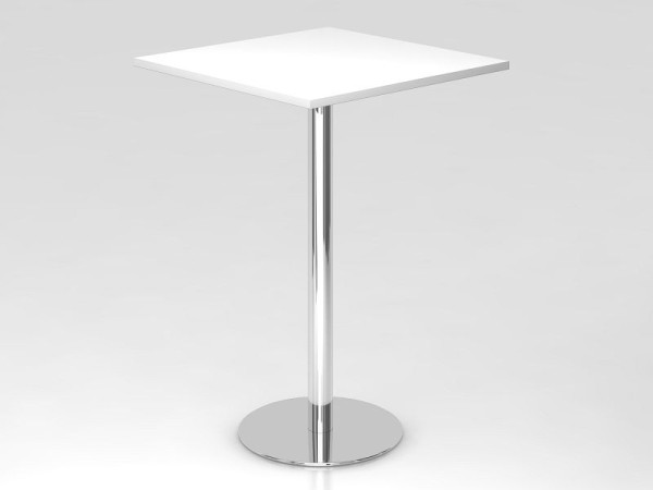 Hammerbacher bartafel 80x80cm wit/chroom, verchroomd frame, VSTH88/W/C