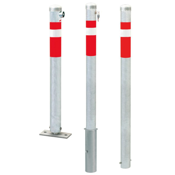 Stone HGS afzetpaal -Steel Line Centro-, afneembaar, zonder slot, voor inbetonning, inclusief grondhuls, zonder, 14258-00