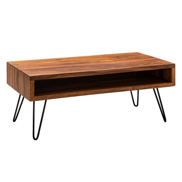 Wohnling salontafel 100 x 40 x 50 cm Sheesham massief hout / metaal, WL5.969