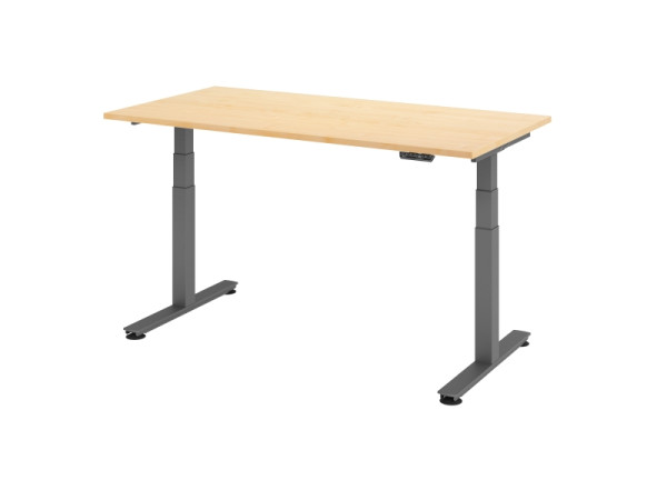 Hammerbacher elektrisch zit-sta bureau 160x80cm esdoorn, werkhoogte 63,5-128,5 cm, VXDSM16/3/G