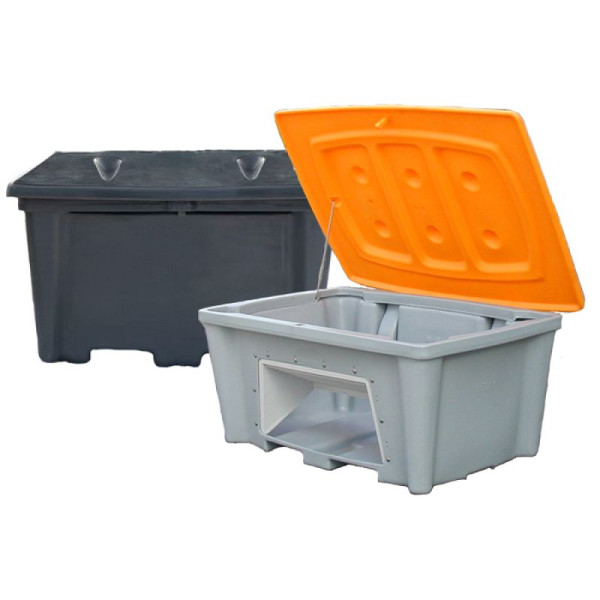 Stein HGS HGS gritcontainer -Sneeuw-, 500 liter met heftruckzakken, grijze container/oranje deksel, zonder uitnameopening, 1410x1040x800mm, 19855