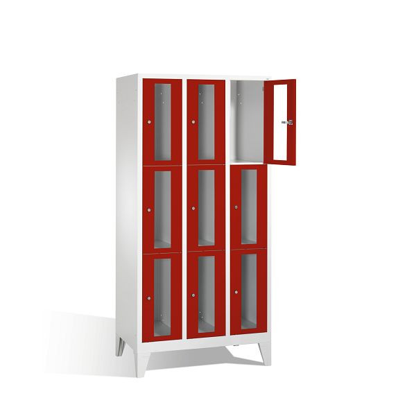 C+P lockerkast Classic, H1850xB900xD500mm, kleur: lichtgrijs/robijnrood, 8010A303 S10001