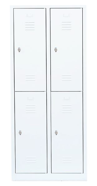 Lüllmann stalen kledingkast/garderobe, 1800 x 800 x 500 mm, signaalwit/signaalwit, 523227