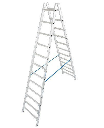Krause sporten dubbele ladder, aluminium, 2 x 12 sporten, 257477