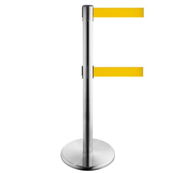 Stein HGS HGS personengeleidingssysteem -P-Line Duo-, RVS, signaalgeel, met bandeindstuk (standaard), bandlengte: 2 x 4 m, 36406-1302