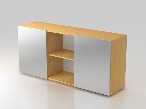 Hammerbacher dressoir 2OH met schuifdeuren beuken/zilver, 160x42x74,8 cm (BxDxH), V1780/6/S